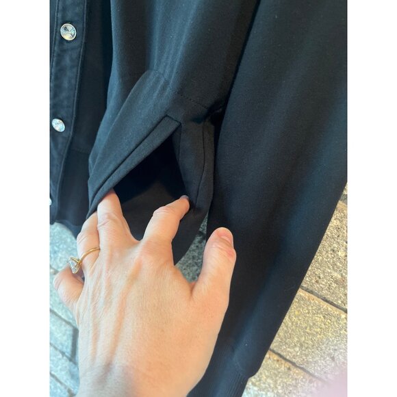 Christine Alexander Black Button-Up Hoodie W/ Rhinestone Accents & Pockets L - Picture 6 of 9